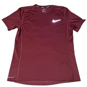 Nike Running M Dri-Fit Women Short Sleeve T-Shirt Maroon